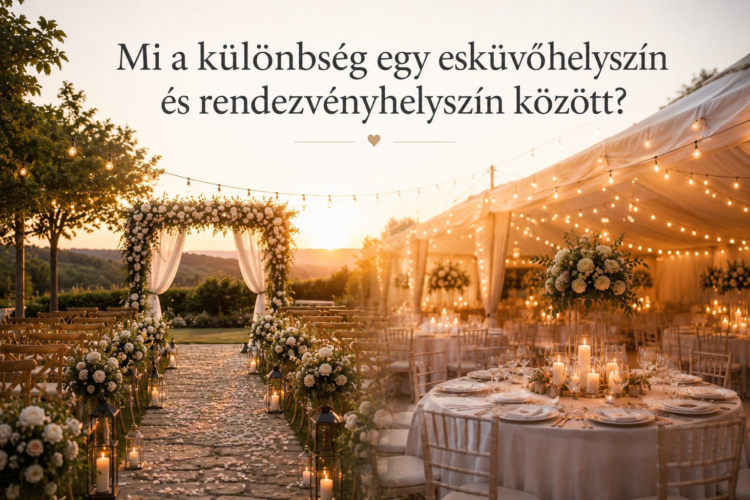 Mi a különbség egy esküvőhelyszín és rendezvényhelyszín között?